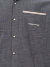 Armani Exchange Camicia Dark Denim Maniche Corte da uomo