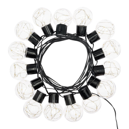 Catena solare 15 lampadine Ø 50 mm luce calda da esterno 6 mt