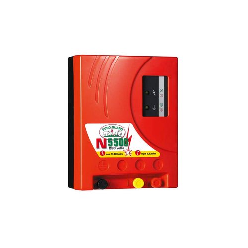 Elettrificatore Euroguard N5500 a corrente con tensione fino a 90 km e alloggiamento di plastica antisfondamento