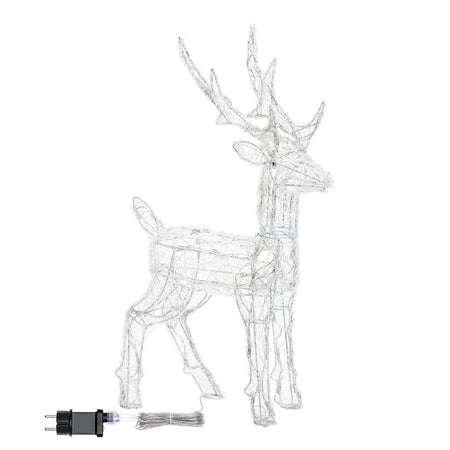 Renna luminosa in acrilico con led bianco freddo per esterno ed interno