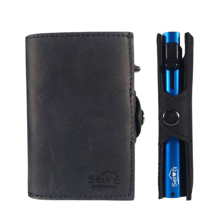 Sei G portacarte safe magnetic royal con custodia in pelle nera