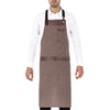 Grembiule Tropez Marrone Finto Lino Grembiule con Pettorina Cameriere Cuoco Banconiere