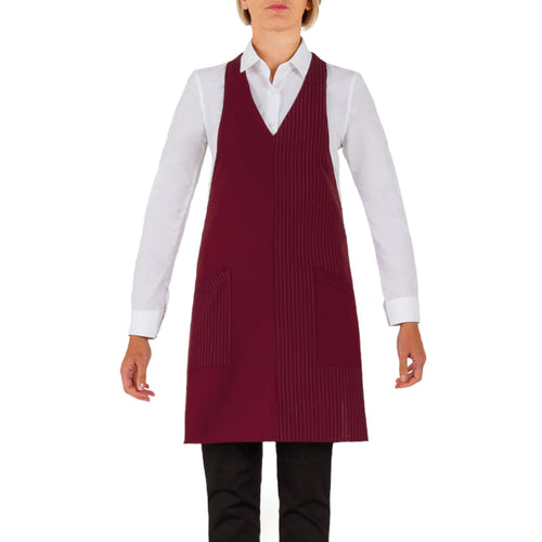 Grembiule Senna Gessato Bordeaux Grembiule Donna con Pettorina