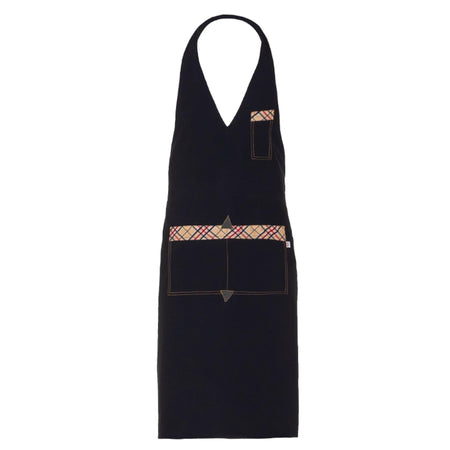 Grembiule Madras Nero con Inserti Grembiule con Pettorina Cameriere