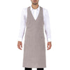 Grembiule Reno Beige Finto Lino Grembiule con Pettorina
