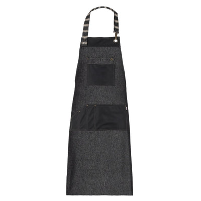 Grembiule Tucson Nero con Inserti Scamosciati Grembiule con Pettorina Cameriere Cuoco