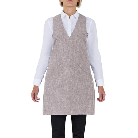 Grembiule Scotland Beige Finto Lino Grembiule con Pettorina Cameriere Cuoco