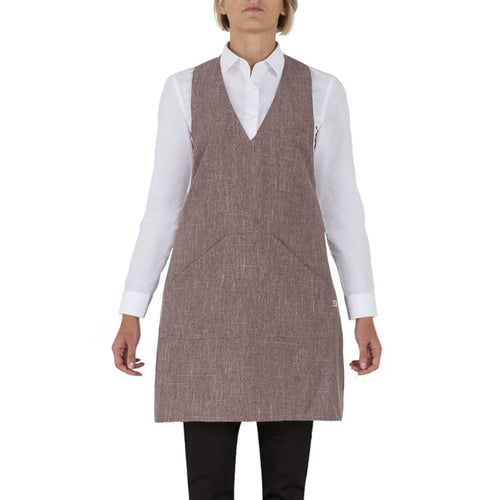 Grembiule Scotland Marrone Finto Lino Grembiule con Pettorina Cameriere Cuoco