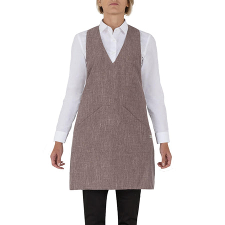 Grembiule Scotland Marrone Finto Lino Grembiule con Pettorina Cameriere Cuoco