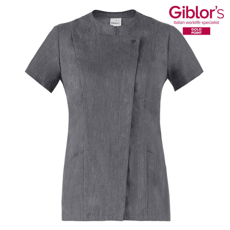 Casacca Donna Chiara Grigio Manica Corta Casacca Estetista Tessuto Leggero Casacca Cucina Donna