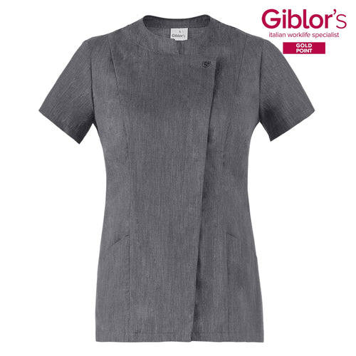 Casacca Donna Chiara Grigio Manica Corta Casacca Estetista Tessuto Leggero Casacca Cucina Donna