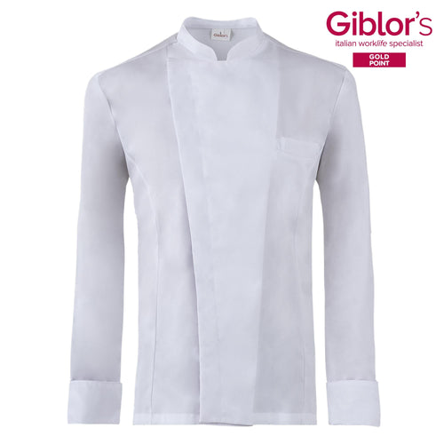 Giacca Cuoco Vincent Bianco Tessuto No Stiro Traspirante Antibatterico Giacca Chef Tencel Bianca