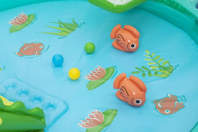 Play Center Gonfiabile Crocodile Cove Piscinetta Per Bambini 224 X 181 X 72 Cm 53166