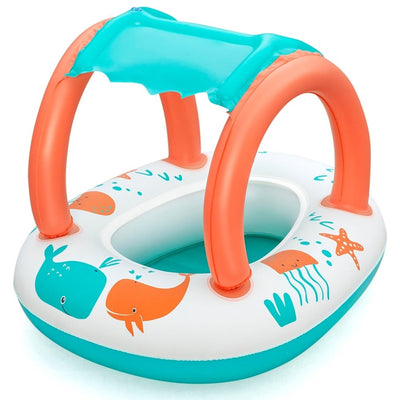 Canottino Gommone Comfort Plush Per Bambini Tetto Parasole Design Creature Marine 34203