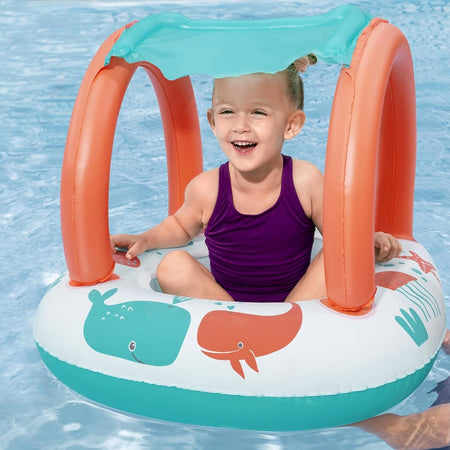Canottino Gommone Comfort Plush Per Bambini Tetto Parasole Design Creature Marine 34203