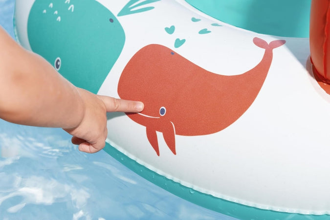 Canottino Gommone Comfort Plush Per Bambini Tetto Parasole Design Creature Marine 34203