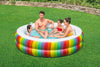 Piscina Tonda Gonfiabile Family Stampa Arcobaleno 206x206x51cm Con 2 Portabicchieri 54443