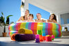Piscina Tonda Gonfiabile Family Stampa Arcobaleno 206x206x51cm Con 2 Portabicchieri 54443