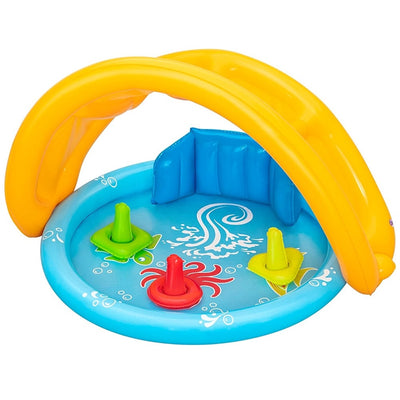 Piscina Gioco Gonfiabile Lil Seashapes Con Schienale Tetto Bimbi +6 Mesi Giardino 52568
