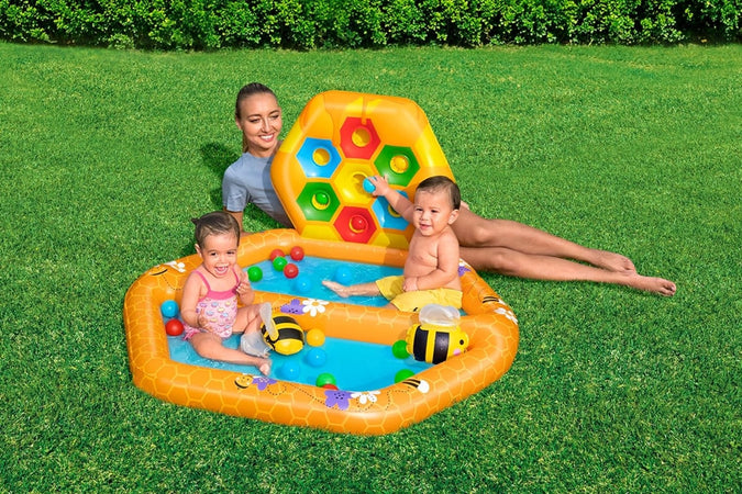 Piscina Gonfiabile Gioco Alveare Per Bambini Con 20 Palline 2 Api 127x119x61cm 52639