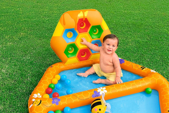 Piscina Gonfiabile Gioco Alveare Per Bambini Con 20 Palline 2 Api 127x119x61cm 52639