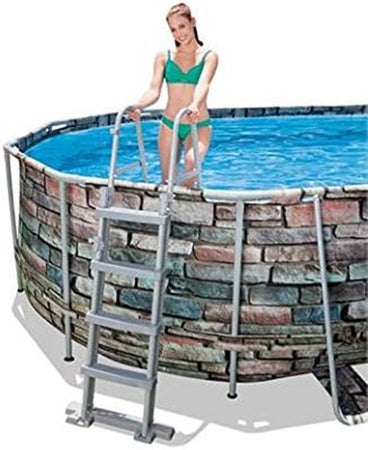 Scaletta Di Sicurezza Per Piscine 122cm Con Gradini In Plastica Telaio In Metallo 58331