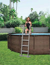 Scaletta Di Sicurezza Per Piscine 122cm Con Gradini In Plastica Telaio In Metallo 58331