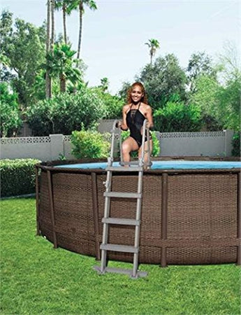 Scaletta Di Sicurezza Per Piscine 122cm Con Gradini In Plastica Telaio In Metallo 58331