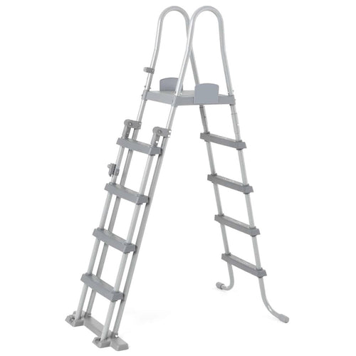 Scaletta Di Sicurezza Per Piscine 132cm Con Gradini In Plastica Telaio In Metallo 58332
