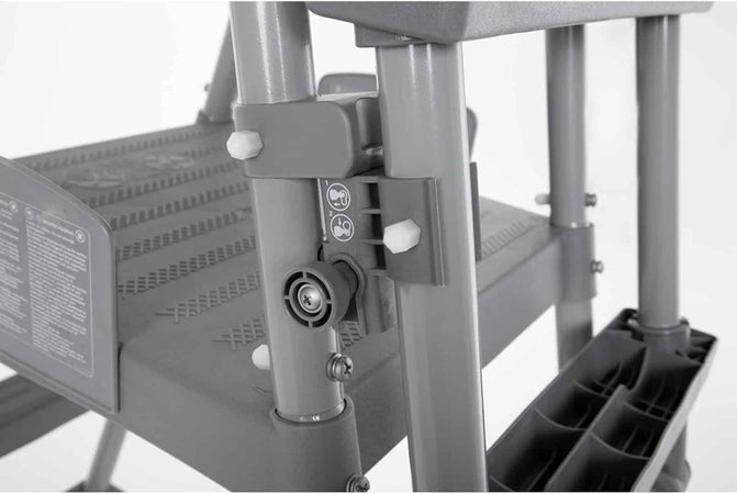 Scaletta Di Sicurezza Per Piscine 132cm Con Gradini In Plastica Telaio In Metallo 58332
