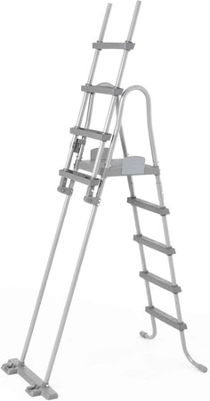 Scaletta Di Sicurezza Per Piscine 132cm Con Gradini In Plastica Telaio In Metallo 58332