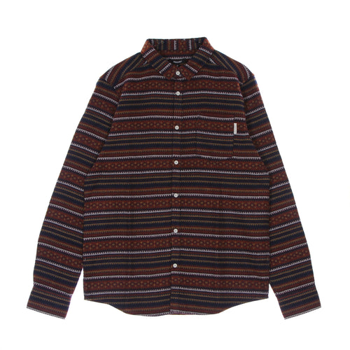 IRIEDAILY Camicia Manica Lunga Uomo Insito Stripe Shirt Navy Wine da uomo