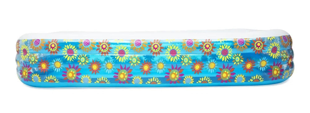Piscina Gonfiabile Family Rettangolare A 3 Anelli Decoro Fiori 305x183x56 Cm 54121