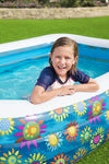 Piscina Gonfiabile Family Rettangolare A 3 Anelli Decoro Fiori 305x183x56 Cm 54121