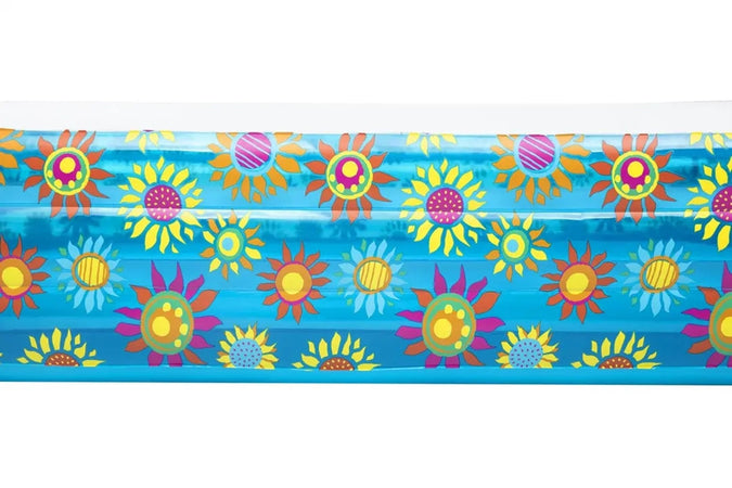 Piscina Gonfiabile Family Rettangolare A 3 Anelli Decoro Fiori 305x183x56 Cm 54121