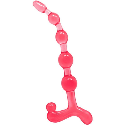 Anal Beads Dildo Plug Anale Rosso 22,5cm Bendy Twist