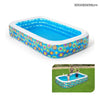 Piscina Gonfiabile Family Rettangolare A 3 Anelli Decoro Fiori 305x183x56 Cm 54121