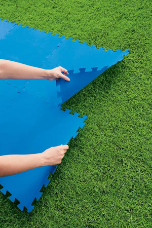 Tappeto Piastrelle Base Sotto Piscina Componibile Protettivo Da 50x50 Cm Blu 58220