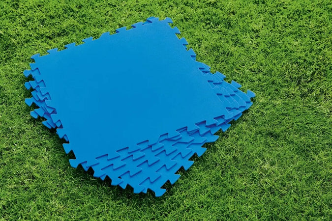 Tappeto Piastrelle Base Sotto Piscina Componibile Protettivo Da 50x50 Cm Blu 58220
