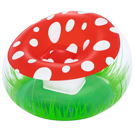 Poltrona Gonfiabile Per Bambini Mighty Mushroom Design Fungo Con Erba 112x112x66cm 75123