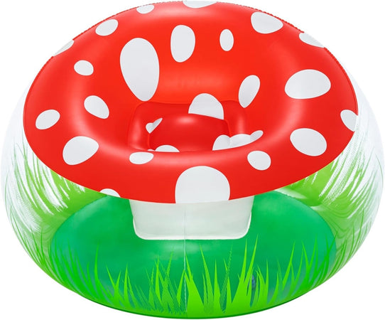 Poltrona Gonfiabile Per Bambini Mighty Mushroom Design Fungo Con Erba 112x112x66cm 75123