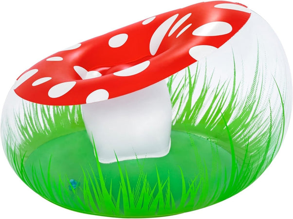 Poltrona Gonfiabile Per Bambini Mighty Mushroom Design Fungo Con Erba 112x112x66cm 75123
