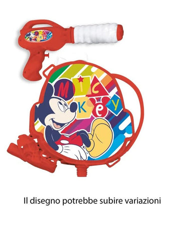 Pistola Ad Acqua Con Zainetto Grafica Mickey Topolino 1200ml Gioco Bambini Estate 215433
