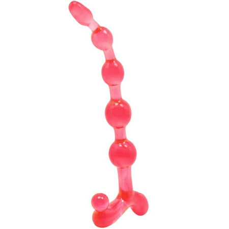 Anal Beads Dildo Plug Anale Rosso 22,5cm Bendy Twist