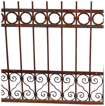 Biscottini Cancello in ferro pieno finitura antico anticata L348xPR10xH250 cm interamente