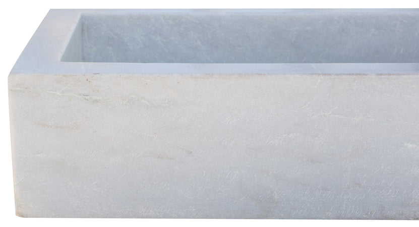 Biscottini Acquaio in marmo bianco L82xPR41xH17 cm Vasca realizzata completamente