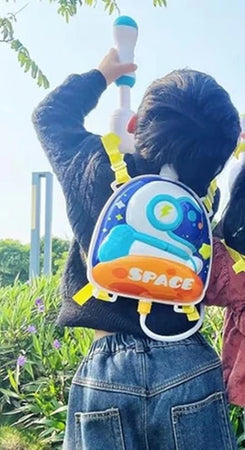 Zaino Con Pistola Ad Acqua Per Bambini Giocattolo 21x26cm Design Astronauta 618548