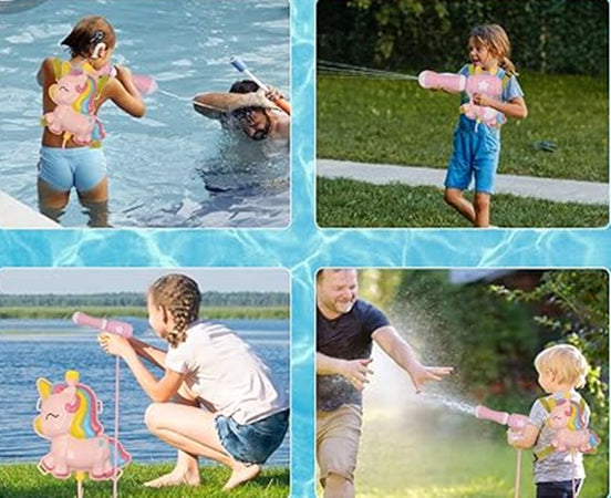 Zaino Pistola Spara Acqua Per Bambini Gioco Serbatoio Da 2 Lt Estate Unicorno 6726038