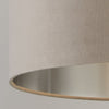 Sospensione Contemporanea Tamburo Tessuto Argento Tortora 1 Luce D38Cm