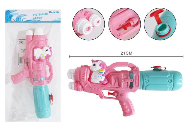 Pistola Ad Acqua Per Bambini A Forma Di Unicorno Giocattolo A Doppio Spruzzo 21cm 618559